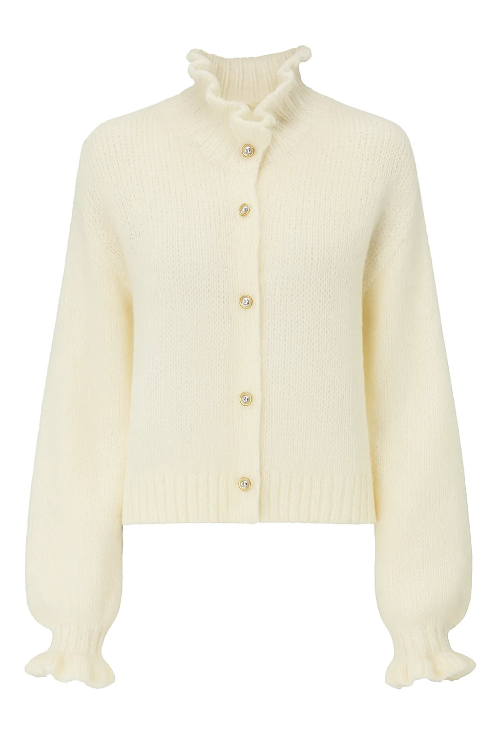 EMELY – Weicher Strick-Cardigan mit Rüschen